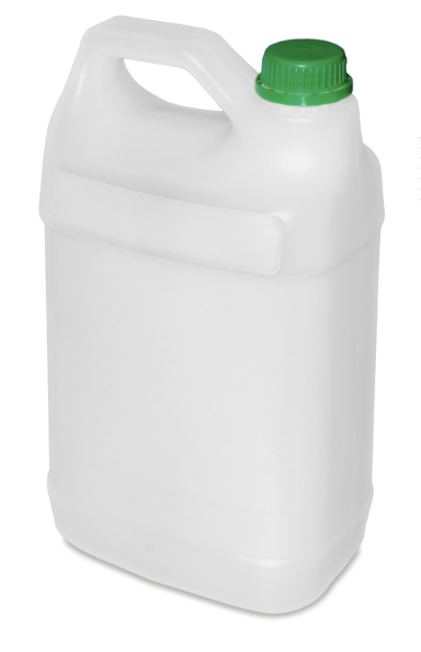 Envase plástico galón G1F de 1 galón (4 L) en polietileno de alta densidad PEAD con tapa rosca para químicos y líquidos industriales.