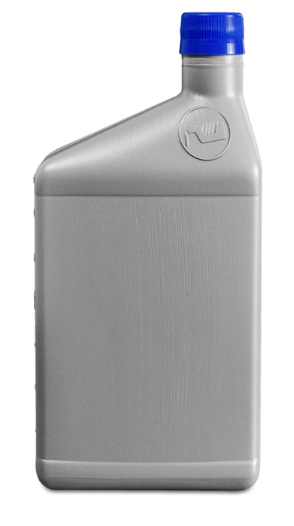 Envase plástico plano de 1 litro en polietileno de alta densidad (PEAD) con tapa rosca para productos químicos y líquidos.